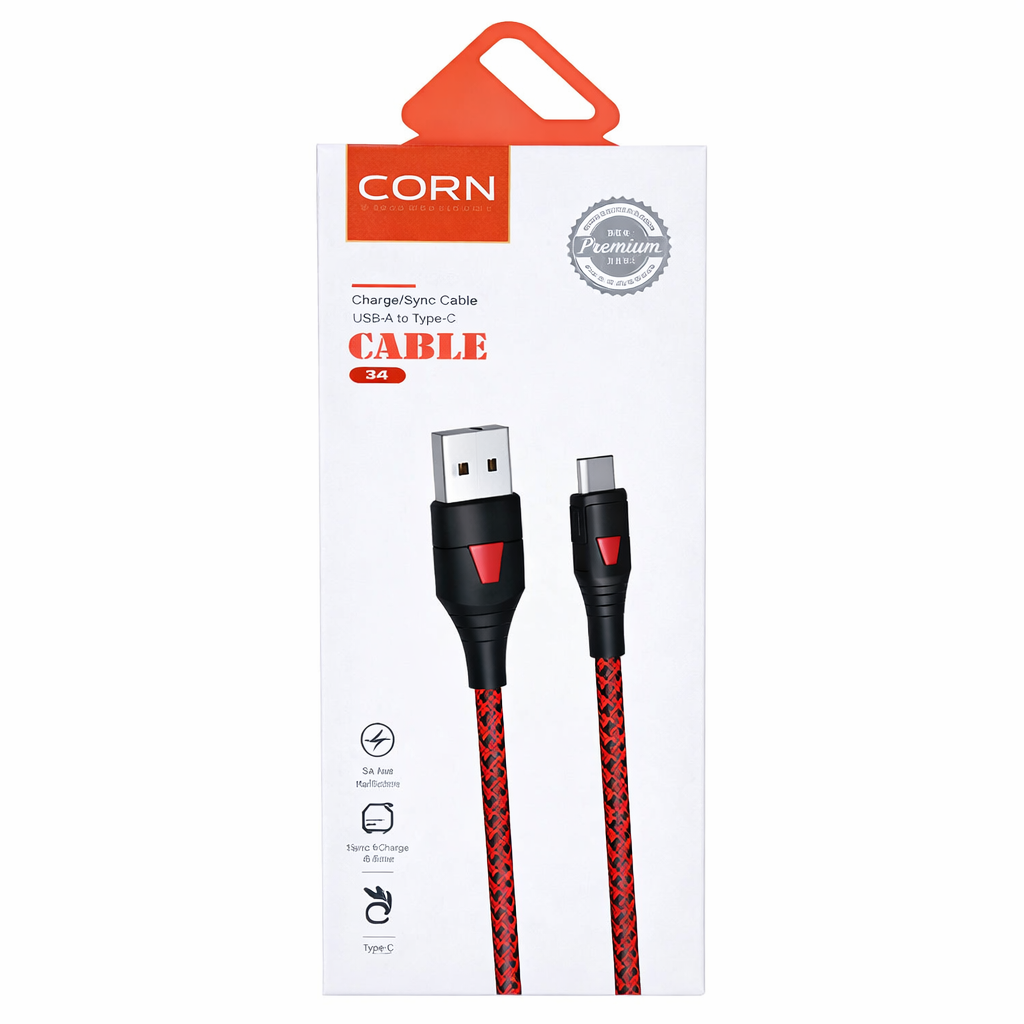 Corn USB to Type C Charging Cable